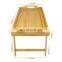 Natural breakfast wooden bamboo bed tray dinner tray kitchen serving bed table tray with foldable legs