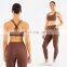 Two Piece Yoga Set Custom Sports Gym Set Women Seamless Buckle Sports Bra And Pocket Leggings