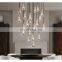 Modern Home American Creative Line Brass Glass RAIN ROUND Chandelier For Living Room Restaurant Bedroom Decorative Lighting