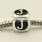 925 sterling silver letter J beads alphabet charm for DIY European bracelet