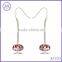 silver leaf shape shamballa murano glass earring with lampwork drops
