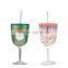 12oz Eco-Friendly Feature BPA Free double wall plastic goblet wine cup