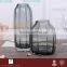 Casamotion Ribbed Modern Tall Cylinder Grey Color Handmade Glass Vase