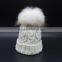 Wholesale New Colorful Detachable Raccon Fur Pompom Fashion Girls Winter Caps