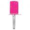 Women's Handcrafted Bling Bling Rhinestones Massaging Paddle Hair Brush Silver/Rose red