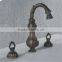Double handles brass bathroom design baisn antique faucet china supplier