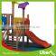 Outdoor Wooden Playground Bridge Swingsets and Playsets with Plastic Slide