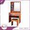 Foshan cheap simple design 1 chairs makeup dressers mirrored bedroom wood dressing table