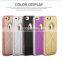 Luxury Plaid Pattern Cowhide Leather Back Cover With Kickstand Diamond Chrome Edged Bumper Hard Case for Iphone6 6plus