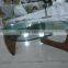 Japanese designer furniture temper glass top triangle coffee table