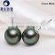 18 k gold best pearl earrings high luster black tahitian natural pearl