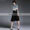 2015 New Design European Stylish Long Sleeve Denim Splicing Gauze Dress
