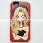 2 in 1 design phone case with custom pattern and logo with beautiful girl for iphone 6 case