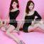 Black Dress Women Plus Long Sleeve Off Shoulder Slashed Net Sexy Mini Clubwear