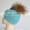 Baby Lively Cute Hats For Kids With Raccoon Fur Balls Knitted Baby Kids Hats