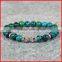 KJL-0108 2016 Fashion Manufacture Natural Stone Mens Jewelry, Phoenix Lapis Stone Beads Skull Bracelet,Elastic