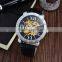 latest big roman number dial men watches automatic mechanical skeleton clock