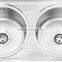 Yacht,Boat,Train and Public Mobile Toilet Stainless Steel Double Bowl Washing Basin Kitchen Sink with Drainboard GR-Y790