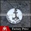 Personality Unisex Stainless Steel SIlver Sink Anchor Charm Necklace with Round Pendant