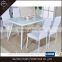 Italian style Super white glass metal frame dining table