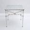 Outsunny Roll Up Top Aluminum Camp Portable Camping Picnic Table w/ Carrying Bag - 28" x 28" - Silve