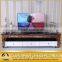 Modern remote controlled tv stand golden with marble