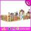 High quality kindergarten toy storage furniture cartoon wooden kids storage furniture W08C209