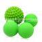 Massage ball set with 1 lacrosse ball 1 peanut ball 1 spiky ball