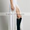 Ladies crop top and long skirt Sexy hollow out off shoulder short sleeve white beach dress