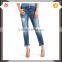 2017 Hot selling women top design ladies tight sexy denim ripped jeans
