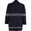 Machine Washable Fashion Navy Open Long Blazer for Women