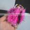 SJ798 Animal fur keychain colorful Hedgehog plush key chain car pom pom bag keychains korean