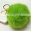 9cm large genuine rabbit fur pompom key chain wholesale China fur pompom key chain