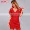 Alibaba fashion v neck cape sleeve ladies casual dress hollow out lace sexy women dresses