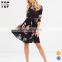 Oem women dresses 3/4 sleevefloral print girls autumn dress names with pictures
