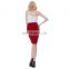 Kate Kasin Occident Women OL skirt High Stretchy Hips-Wrapped Red Pencil Skirt KK000269-3