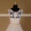 Elegant Sleeveless A-Line Lace Applique With Sequins Wedding Dress Chapel Tail