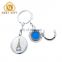 Customized Round Shaped Photo Frame Keychains For Souvenir
