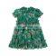 Short sleeve Chiffon Ruffle Collar Floral printing flower dress Girls  Summer Dresses