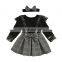 1-6Y Toddler Kid Girl Baby Clothes Set Black Long Sleeve Lace T Shirt Tops + Plaid Ruffles Skirts Overalls Spring Girl Costumes