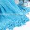 Super Soft Touch Blue Chenille Blanket Throw with Fringe for Home Bed Sofa Couch Chair