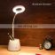 360 Degree FlexibleLED Desk Lamp Stepless Dimmable Desk Lamp Gooseneck Pen Holder Phone Stand Table Lamp