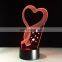New Lovely Heart Shape Seven Color Changing 3D Illusion Led Night Light Lamp