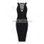 2016 new latest Sleeveless V-neck green black white red prom party dress Celebrity knee-length bandage Dresses wholesale