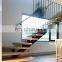 Wooden stair treads straight modern staircase escalera for Villa
