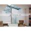 Newly design popular glass spiral staircase indoor glass steps