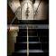 glass tread straight double stringers stairs/outdoor crystal staircase