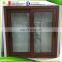 walnut wood grain finish sliding aluminum window