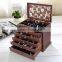 6 Layers Jewelry Storage Box Large Jewelry Organizer Wooden Case with 5 Drawers Dark