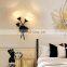 Nordic Gold Color Wall Lamp Modern Glass Interior Bedroom Decoration Metal Wall Lamp